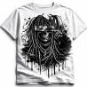 Camiseta streetwear con diseño macabro